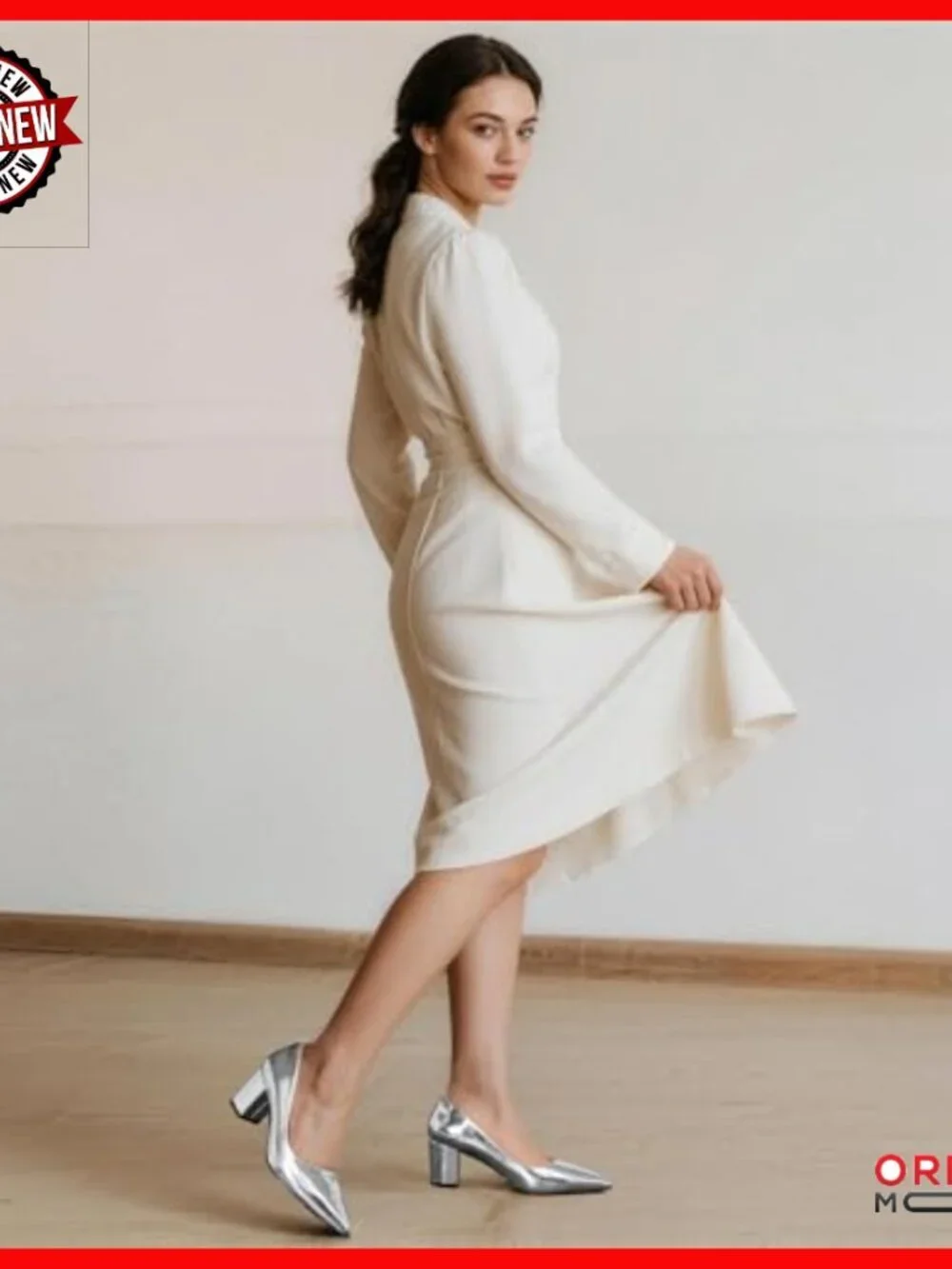 Mid Chunky Block Heel Pointed Toe Pumps Patent Leather Slip On Dress Shoes
